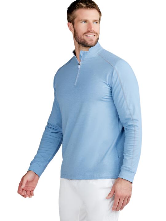Tasc Men's Carrollton Lightweight Quarter Zip Apparel Tasc Chambray Heather Small