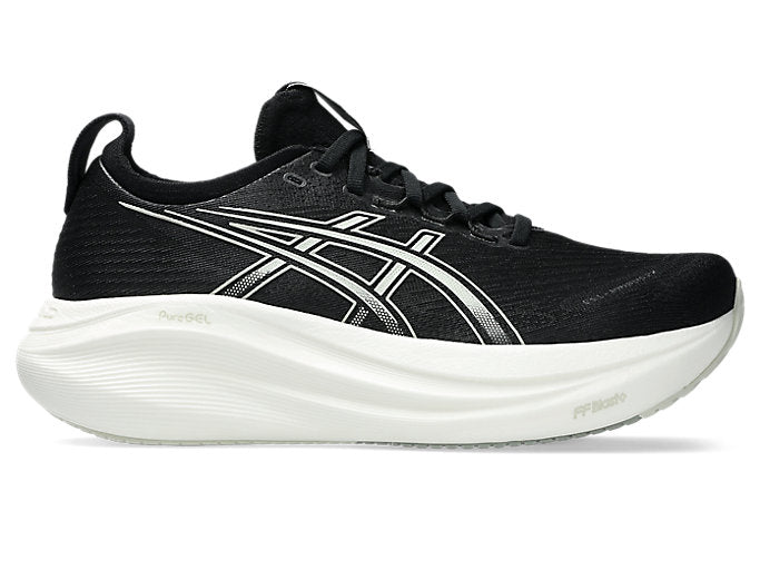 ASICS Women's Gel-Nimbus 27 Footwear ASICS Black/Lake Grey-002 6 Medium-B