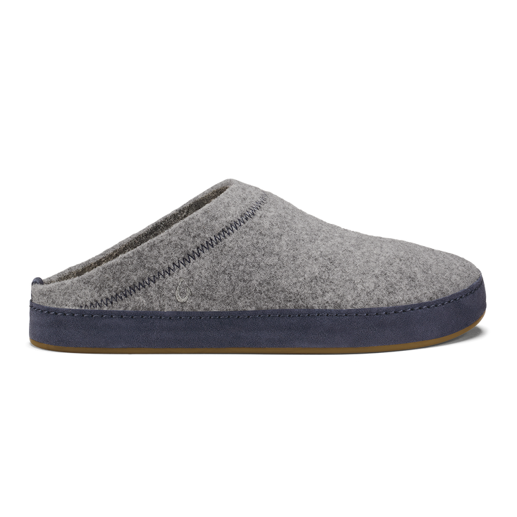 Olukai Men's Hāmani Hulu Wool Mule Slipper Footwear Olukai Graphite/Trench Blue 7