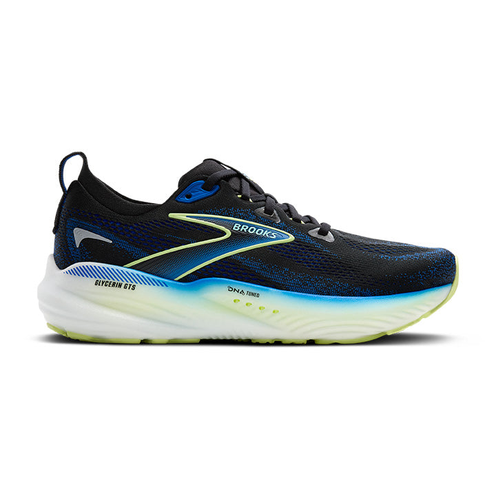 Brooks Men's Glycerin GTS 22 Footwear Brooks Black/Cobalt/Neo Yellow-002 8.5 Medium-D