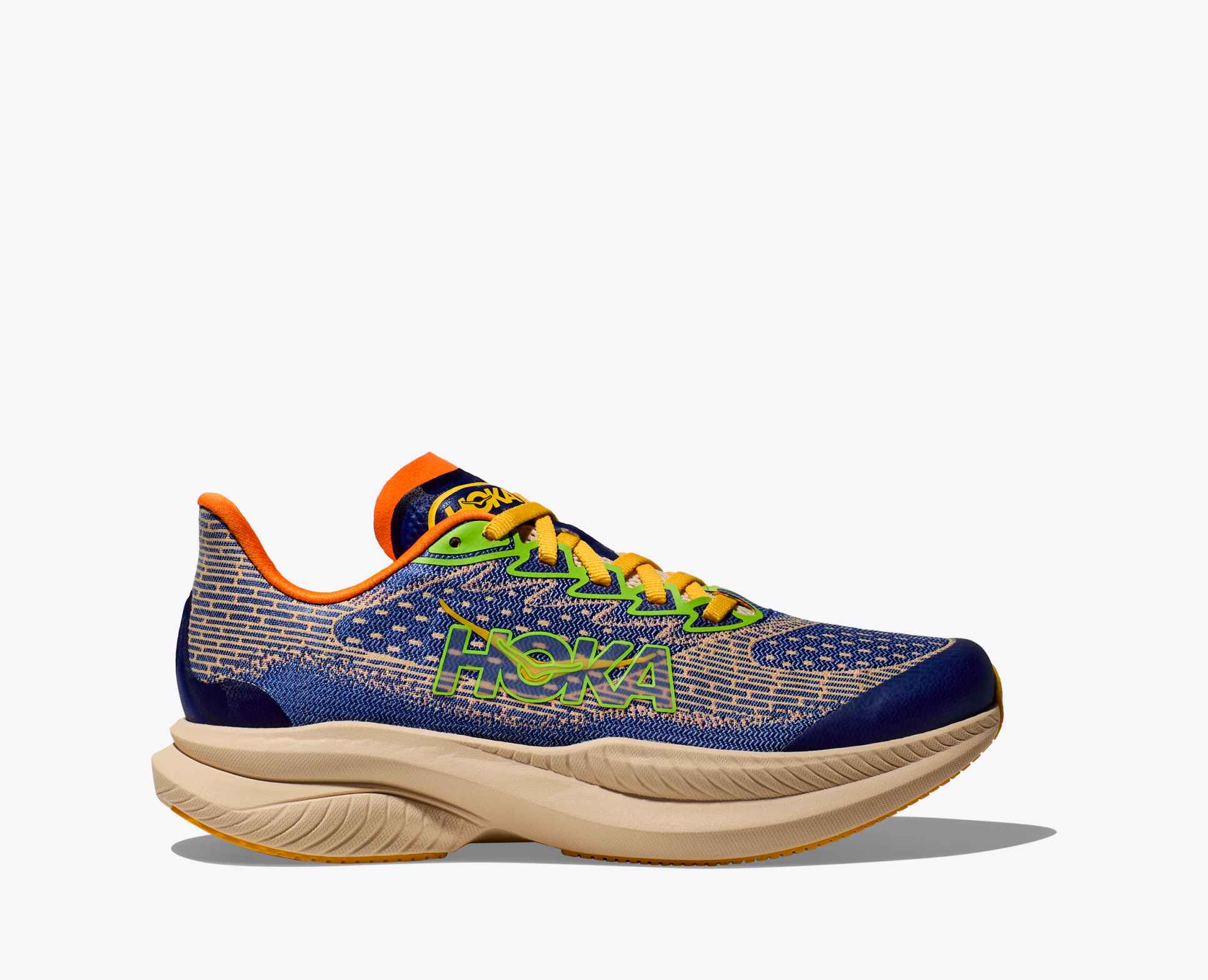 Hoka Kids' Mach 6 Footwear Hoka One One Ultramarine/Electric Tangerine-URN 3.5