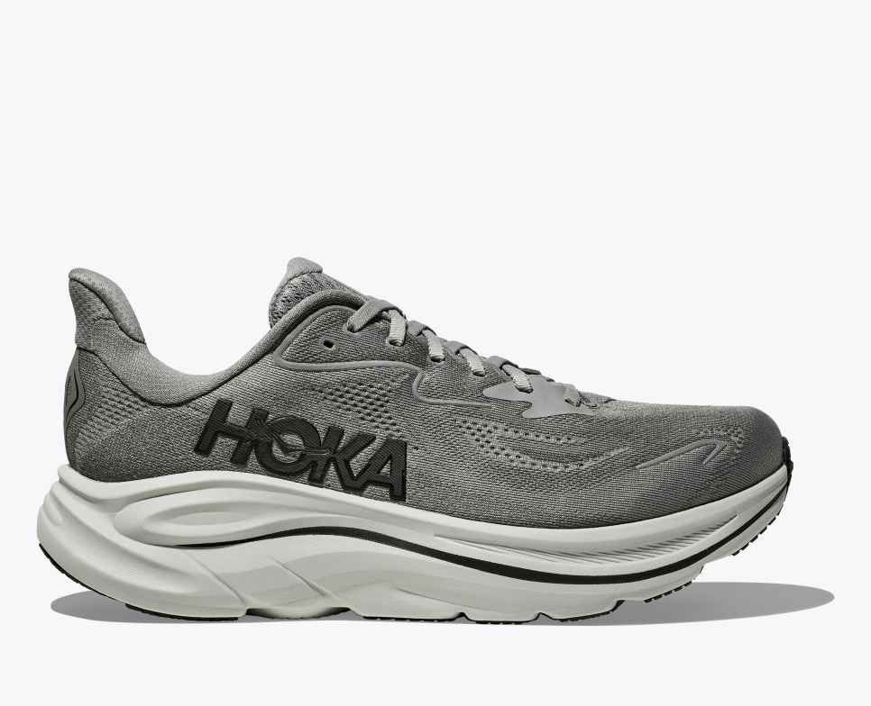 Hoka Men's Clifton 10 Footwear Hoka One One Galactic Grey/Asteroid-GYST 8.5 Wide-2E