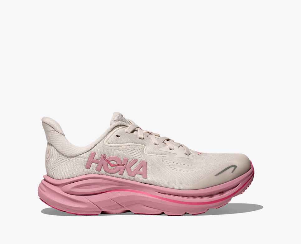 Hoka Kids' Clifton 10 Footwear Hoka One One Rose Cream/Dried Rose-RMD 3.5