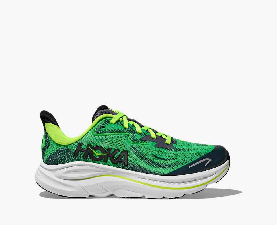 Hoka Kids' Clifton 10 Footwear Hoka One One Spring Green/Cosmic Grey-SPRN 3.5