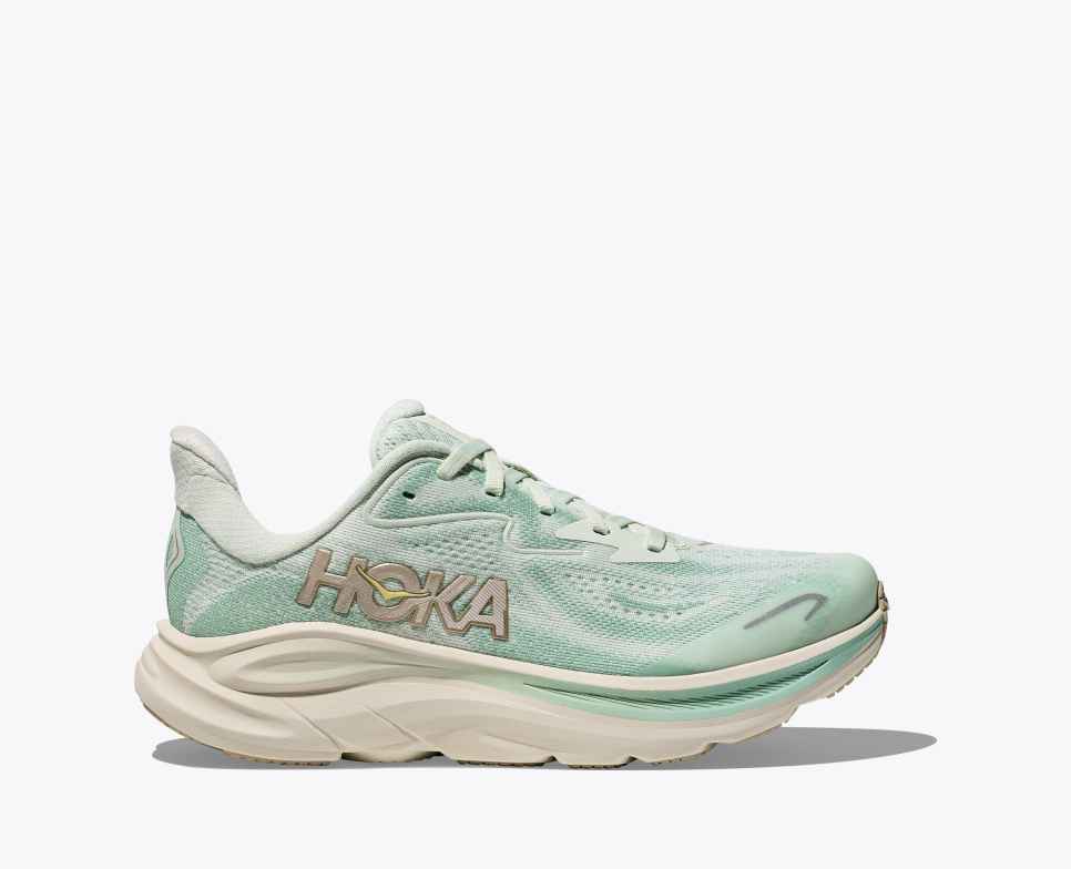 Hoka Kids' Clifton 10 Footwear Hoka One One Sea Glass/Truffle Salt-STRF 5.5