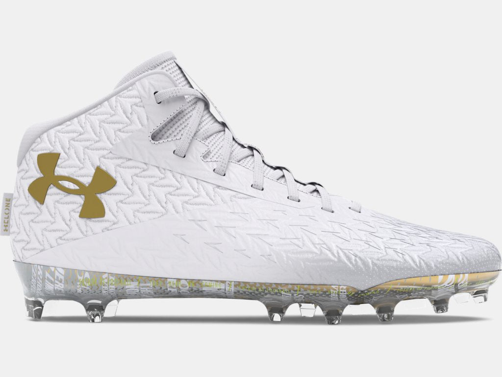 Under Armour Women's Spotlight Clone 4.0 MC Footwear Under Armour White/Metallic Gold-100 6