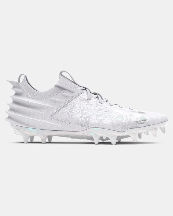 Under Armour Men's Blur Smoke Suede 2.0 MC Cleats Footwear Under Armour White/White/Metallic Silver-101 7
