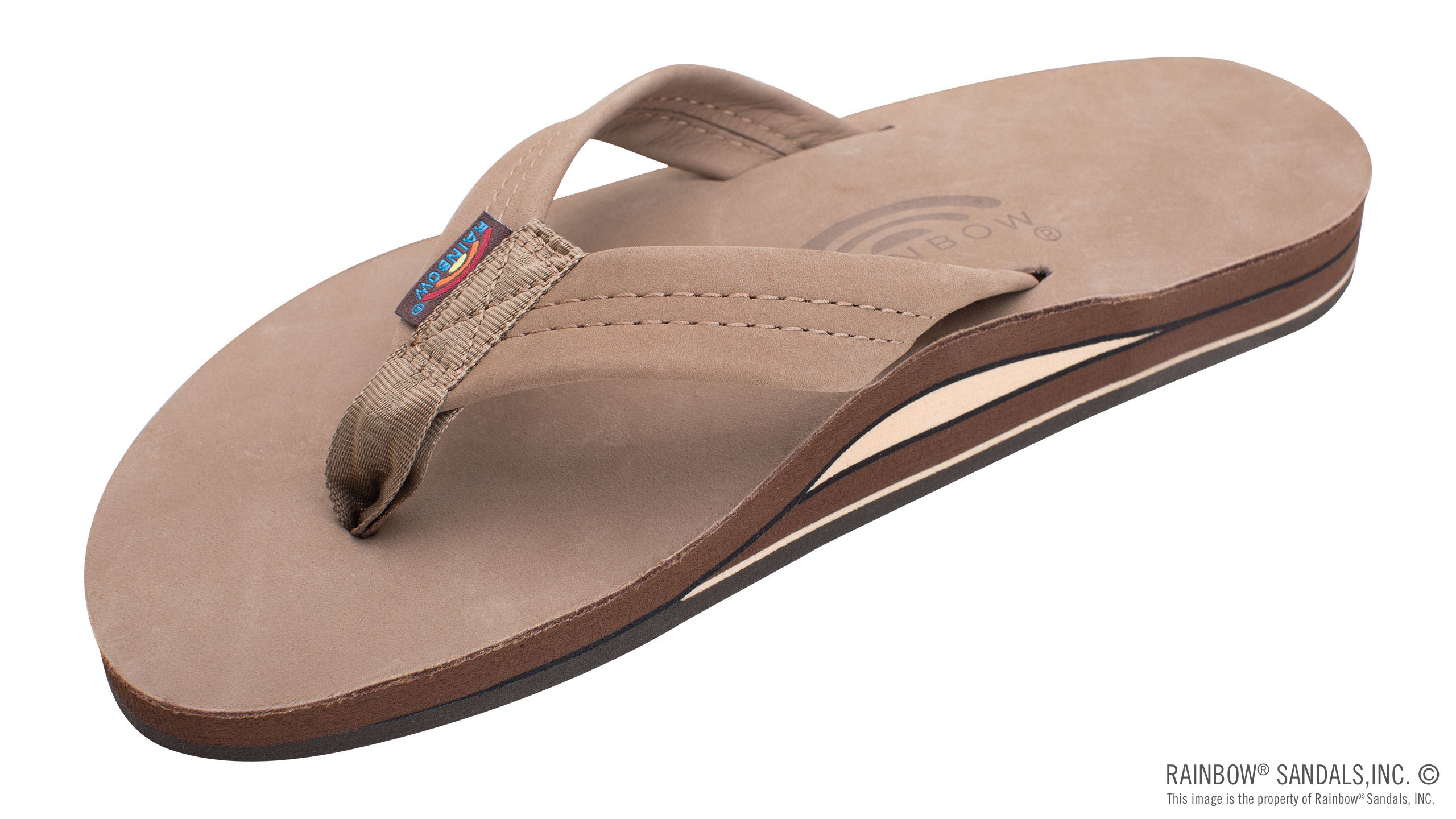 Rainbow Mens Double Layer Thick Strap Sandal Footwear Rainbow Sandals Dark Brown Small 7.5-8.5