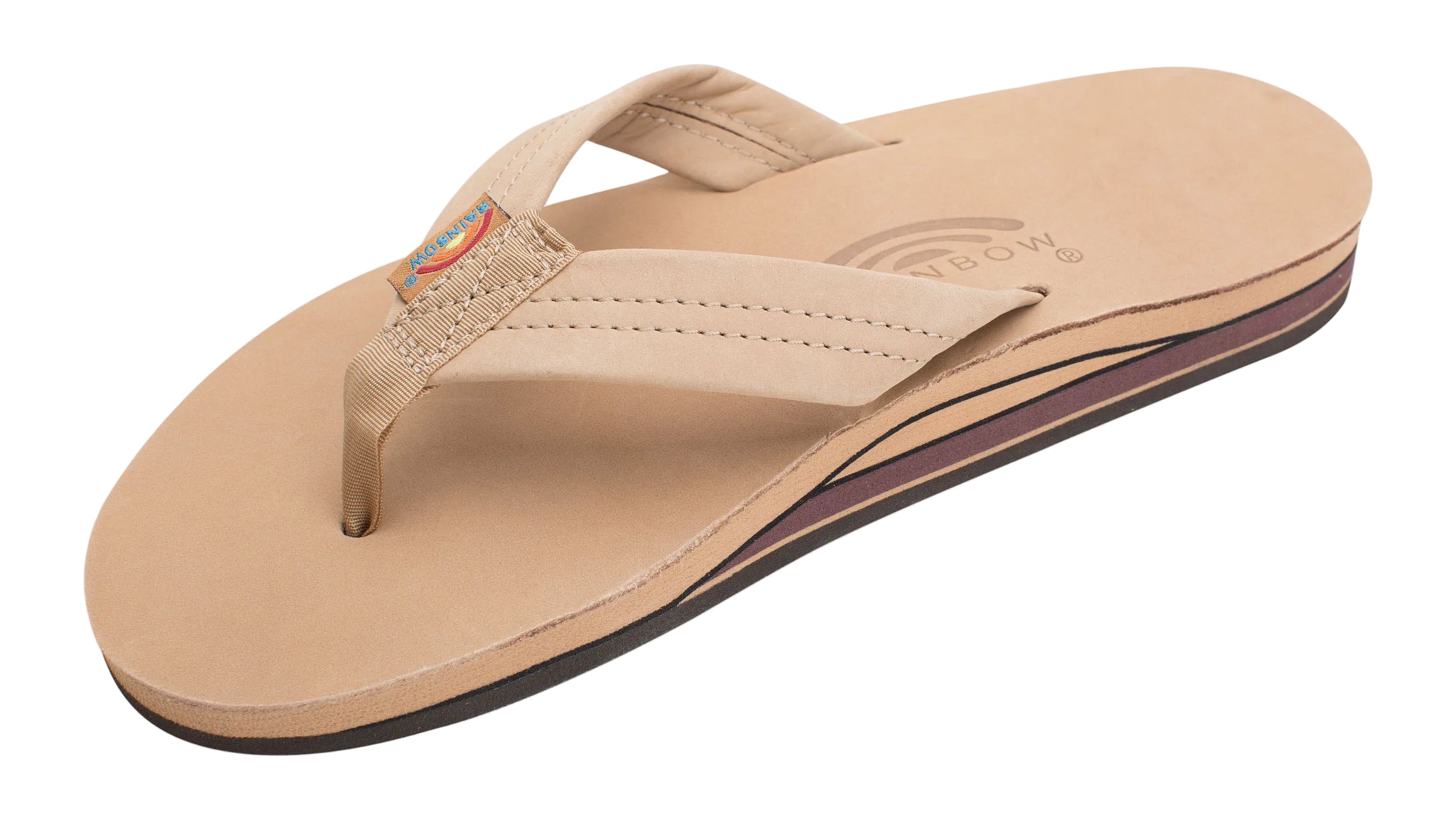 Rainbow Men's Double Layer Thick Strap Sandal Footwear Rainbow Sandals Sierra Brown Small 7.5-8.5