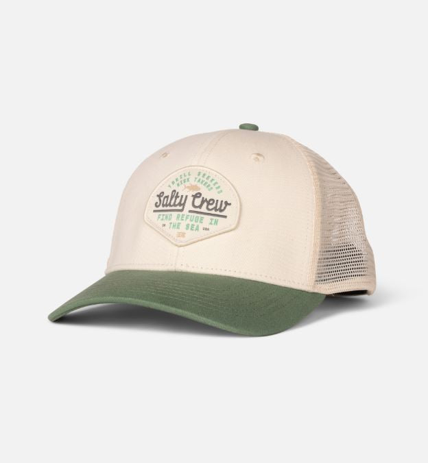Salty Crew Border Trucker Hat Accessories Salty Crew Off White/Mid Green