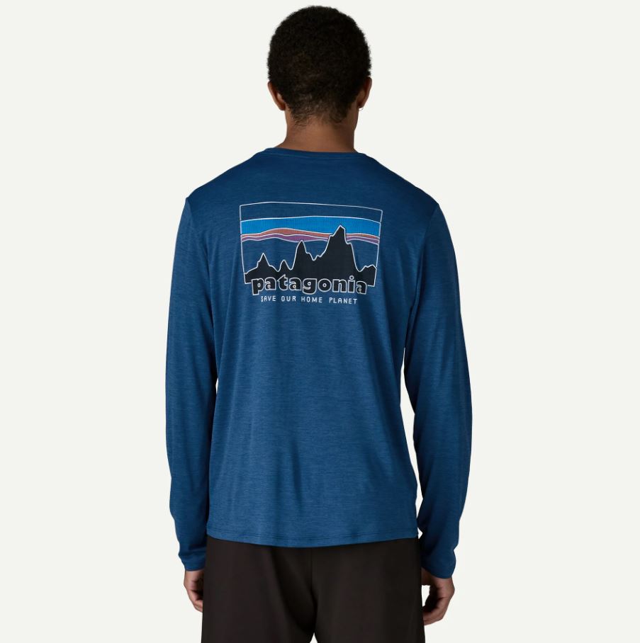Patagonia Men's Long-Sleeved Capilene Cool Daily Shirt - '73 Skyline Apparel Patagonia Clement Blue/Light Clement Blue X-Dye-CMBX Small