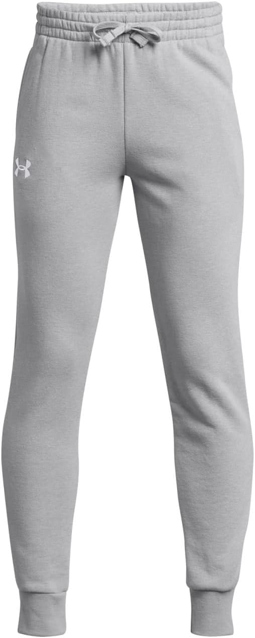 Under Armour Boys' Rival Fleece Joggers Apparel Under Armour Mod Grey/Light Heather/White-012 Small