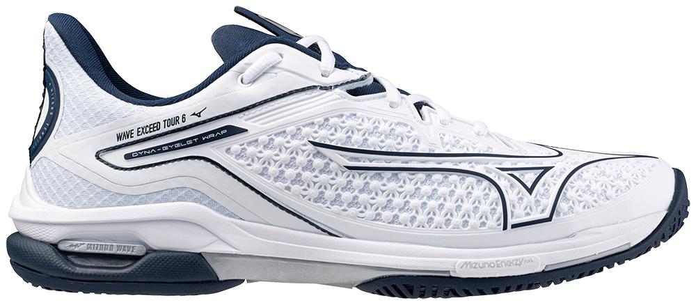 Mizuno Men's Wave Exceed Tour 6 AC Footwear Mizuno White/Dress Blue-005Q 7.5
