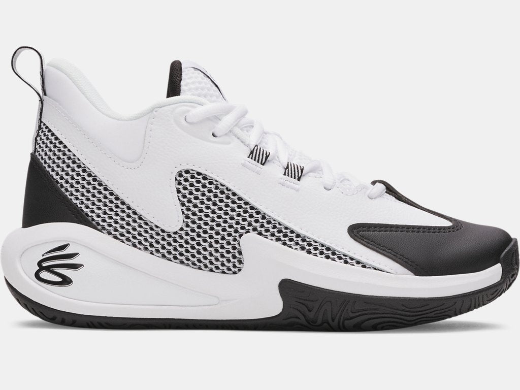 Under Armour Youth Curry 3Z 25 (GS) Footwear Under Armour White/Black/Black-100 3.5