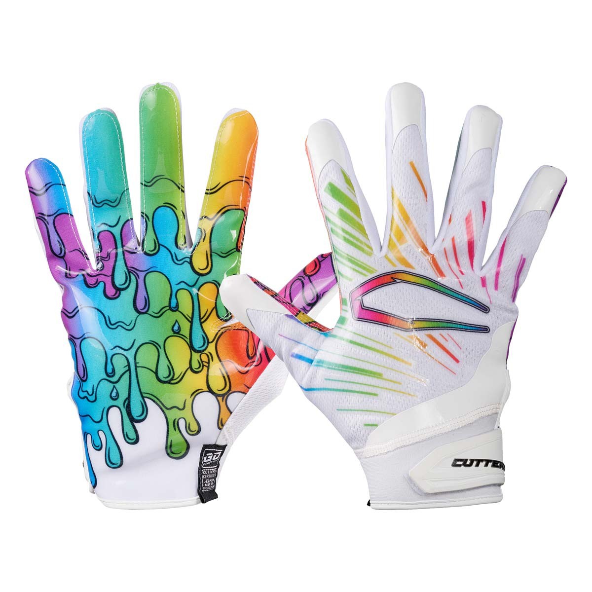 Cutters Youth Game Day Pro LE Receiver Gloves Accessories United Sports Brands White Drip XSmall