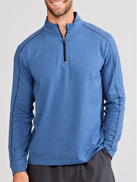 Tasc Men's Carrollton Lightweight Quarter Zip Apparel Tasc Blue Jasper Small