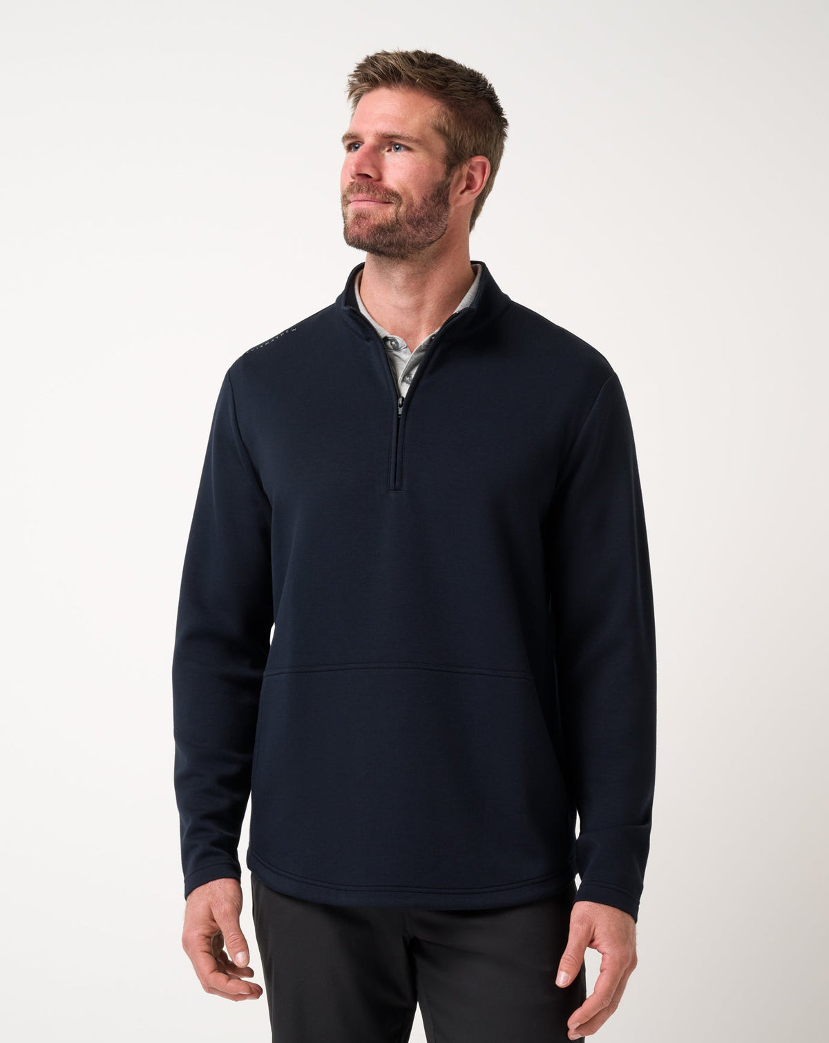 TravisMathew Men's Fibercloud Quarter Zip Apparel TravisMathew Black Small