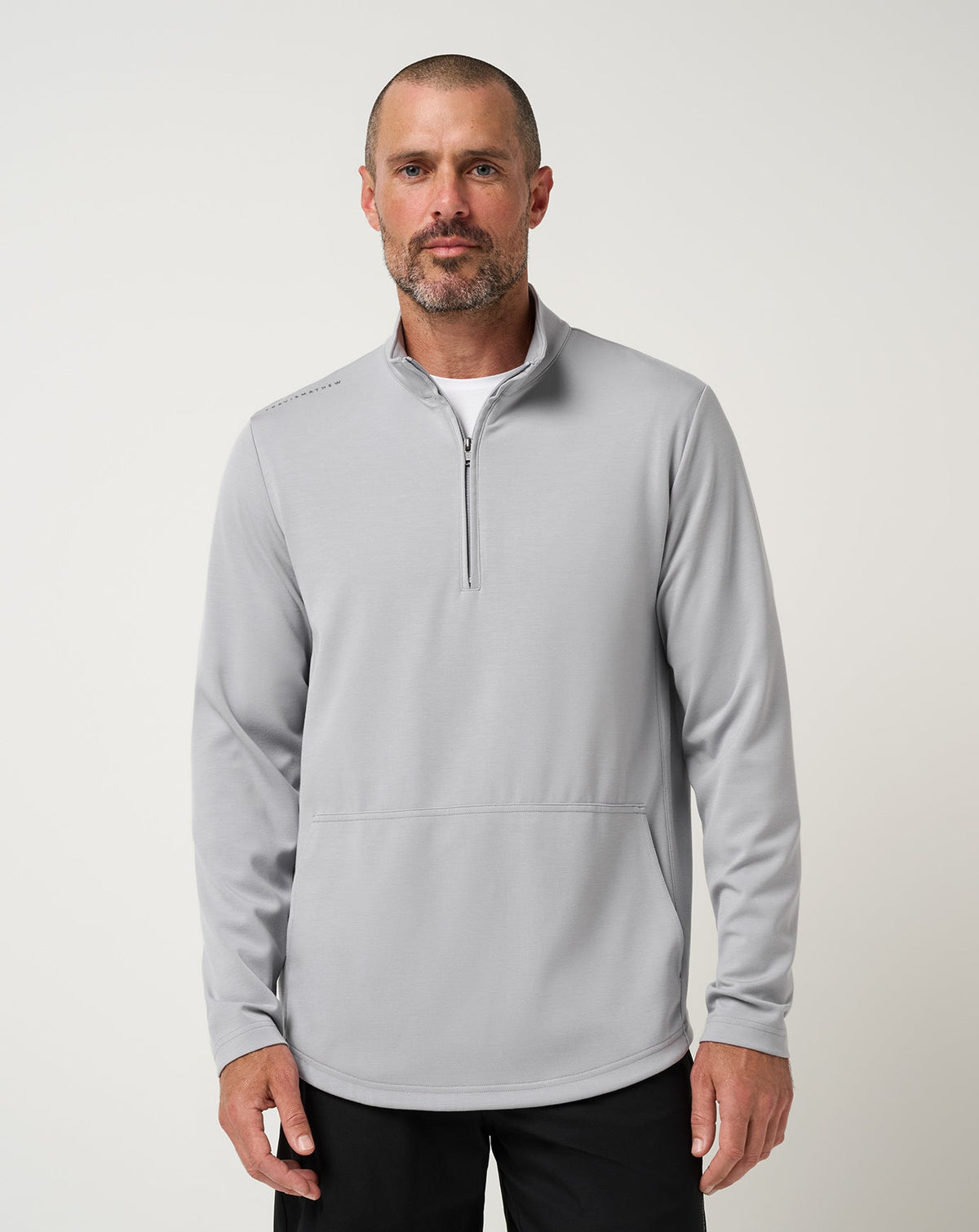 TravisMathew Men's Fibercloud Quarter Zip Apparel TravisMathew Light Grey Small