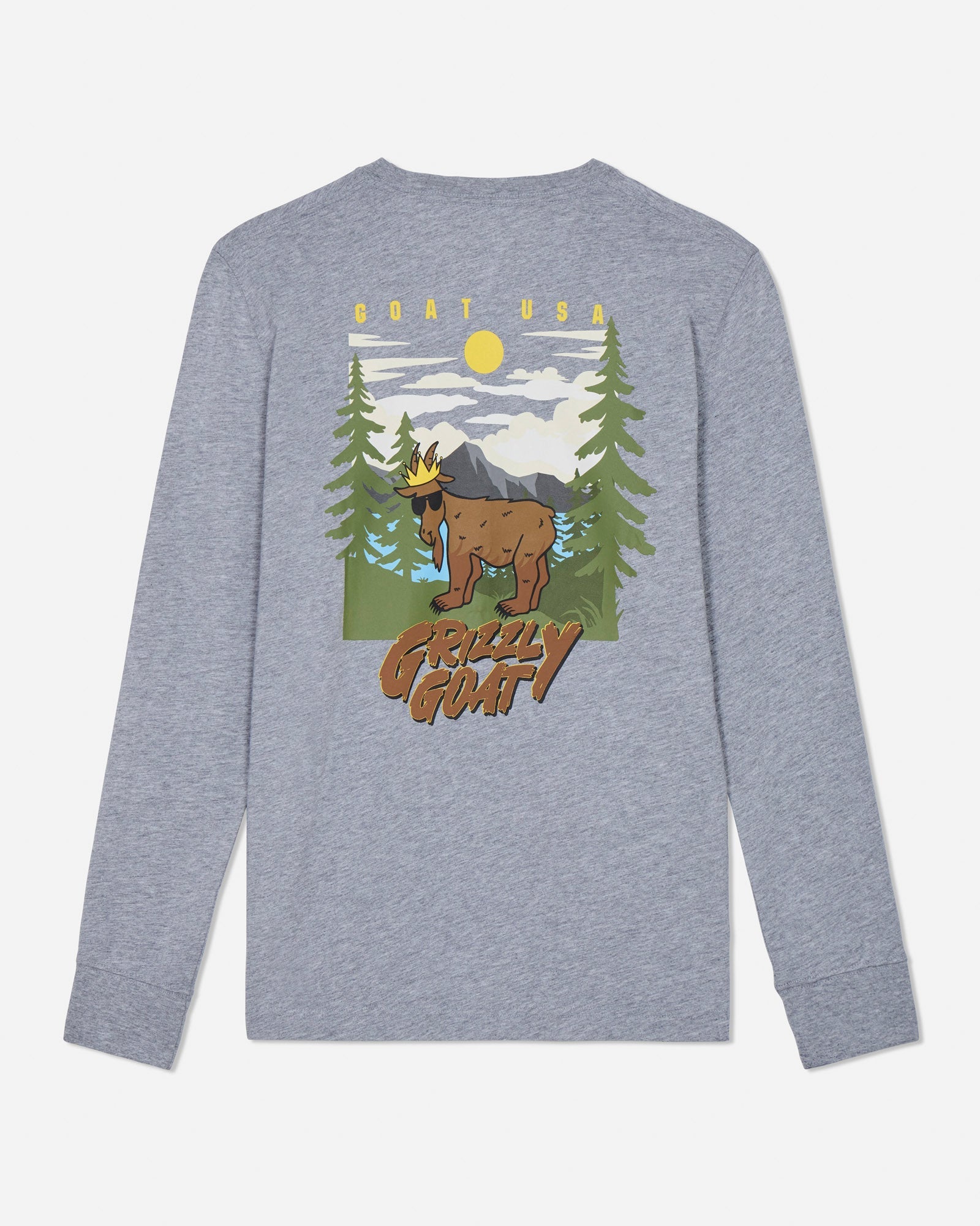 Goat USA Youth Grizzly Long Sleeve T-Shirt Apparel Goat USA Gray Youth Small