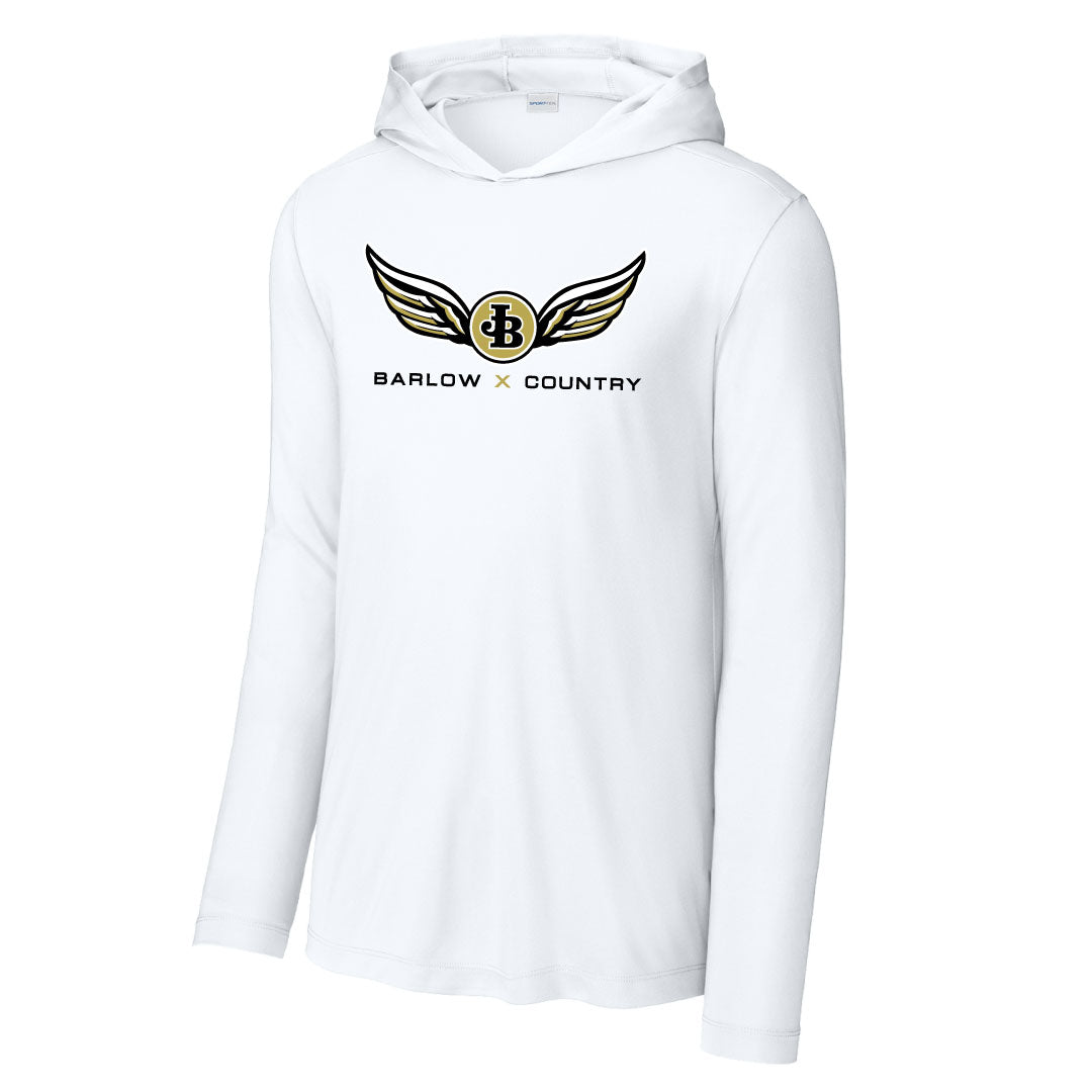 Barlow Boys Cross Country Hooded Performance Long Sleeve Logowear Barlow Boys Cross Country White Adult XS