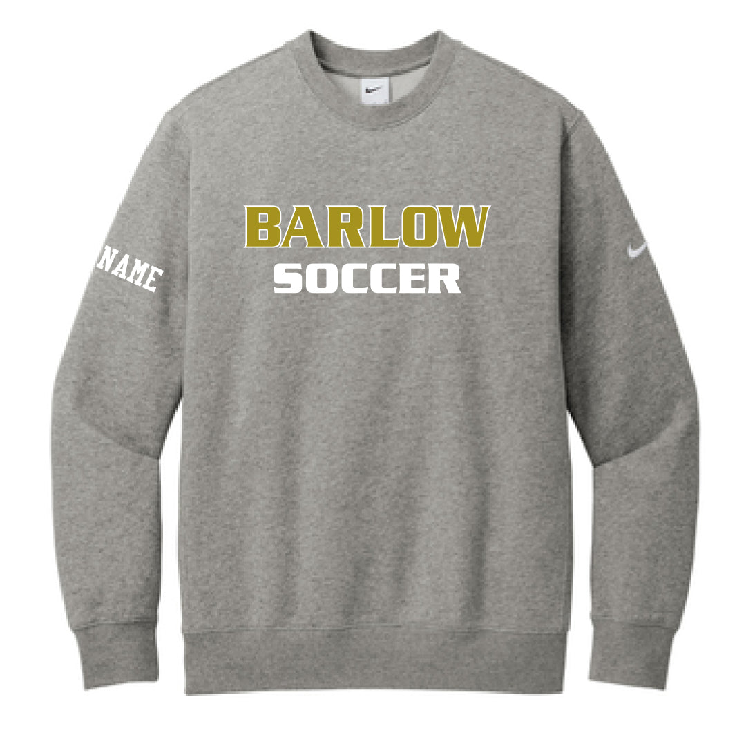 Barlow Boys Soccer Nike Crewneck Logowear Barlow Boys Soccer Grey Adult XS