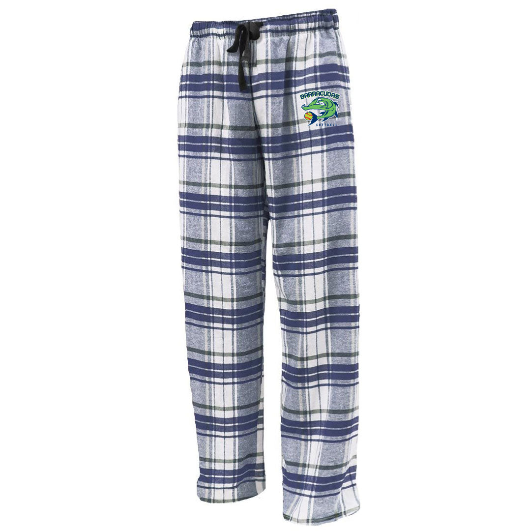 Barracudas Softball Flannel Bottoms Logowear Barracudas White/Navy Youth S