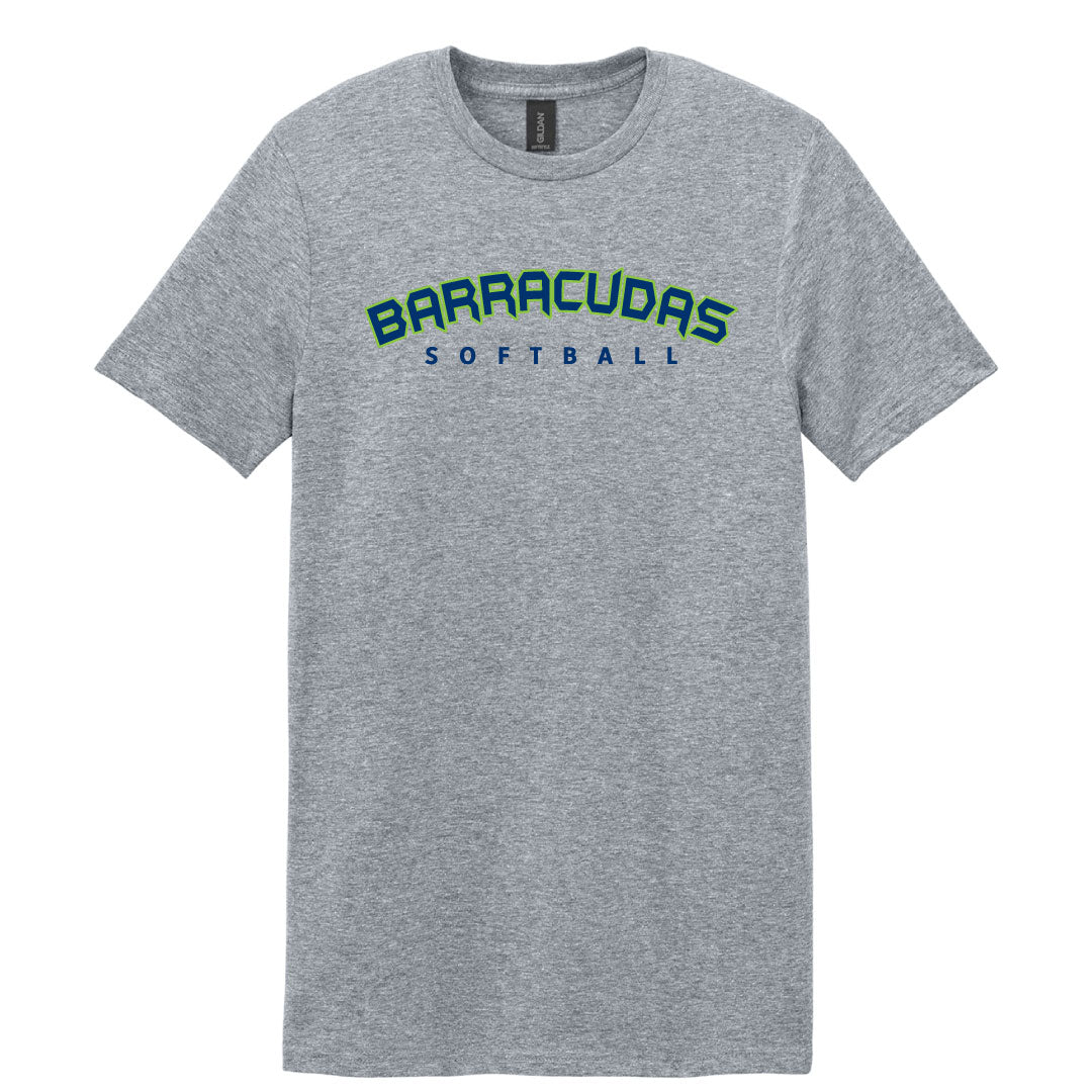 Barracudas Softball Cotton Tee Logowear Barracudas Sport Grey Wordmark Youth XS