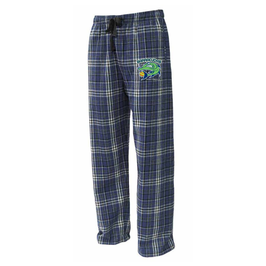 Barracudas Softball Flannel Bottoms Logowear Barracudas Navy/White Youth S