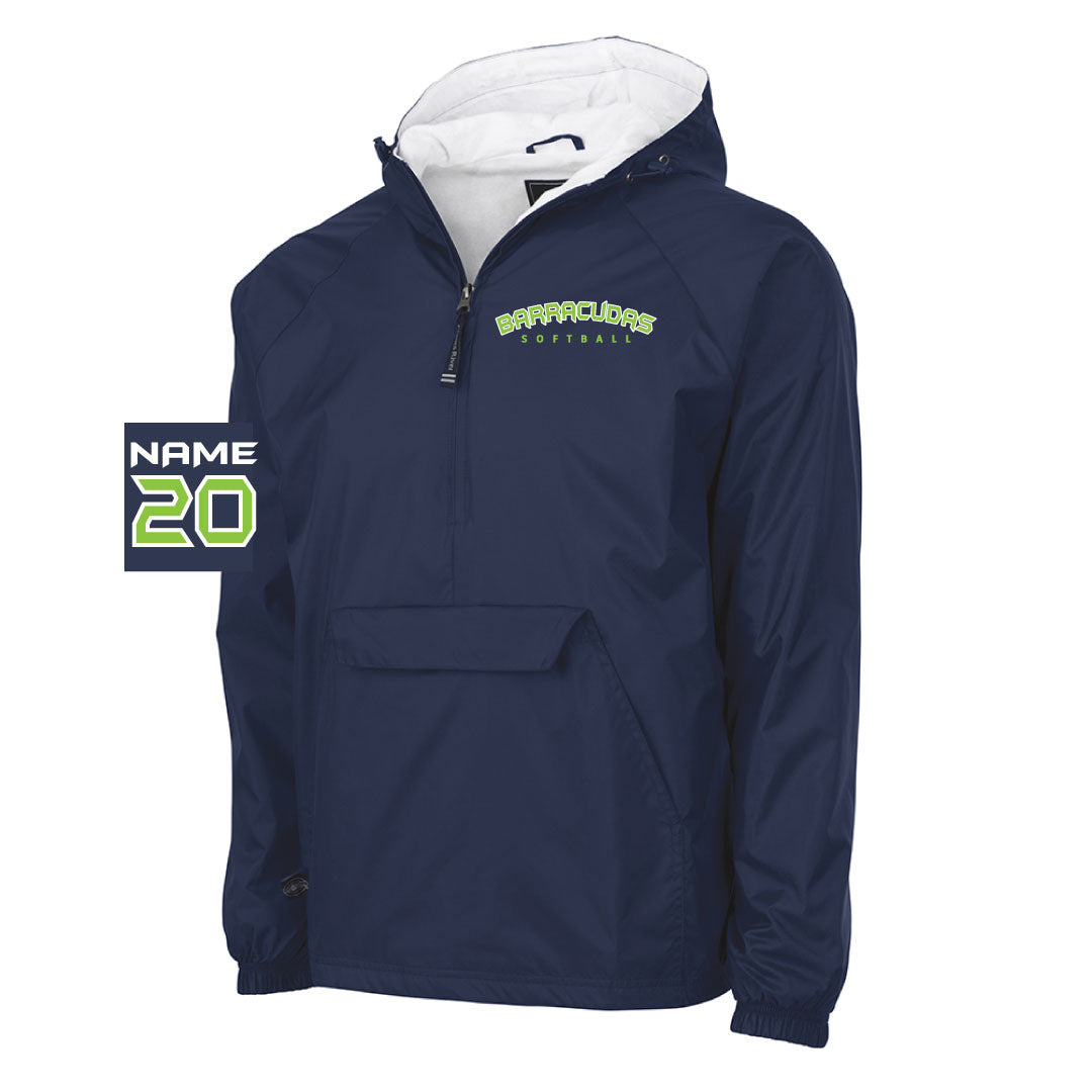 Barracudas Softball 1/4 Zip Wind Jacket Logowear Barracudas Navy Wordmark Youth S
