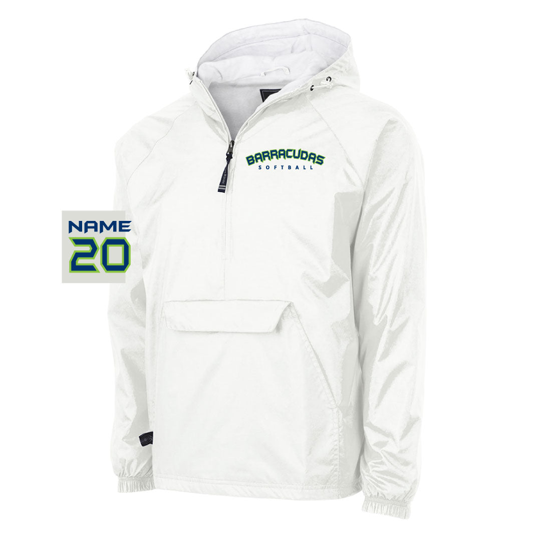 Barracudas Softball 1/4 Zip Wind Jacket Logowear Barracudas White Wordmark Youth S