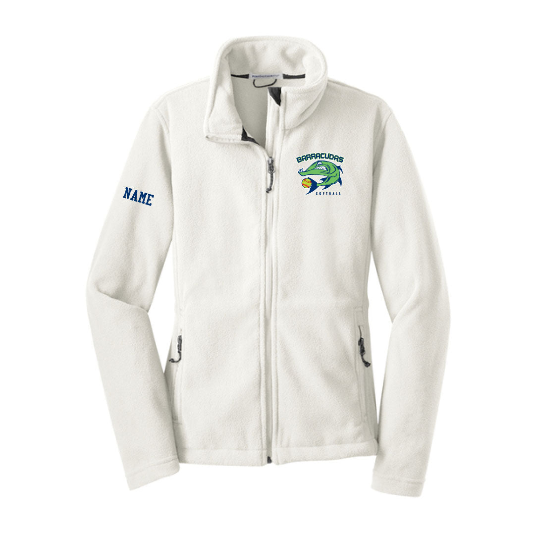 Barracudas Softball Fleece Full Zip Logowear Barracudas White Ladies S