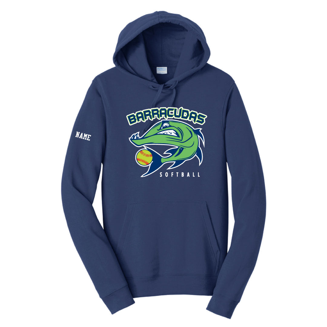 Barracudas Softball Hooded Sweatshirt Logowear Barracudas Navy Barracuda Youth S