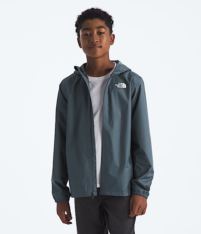 The North Face Youth Zipline Rain Jacket Apparel North Face Granite Grey-0U3 XSmall