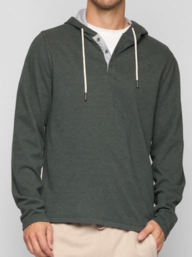 Fundamental Coast Men's Lido Henley Hoodie Apparel Fundamental Coast Agave Small