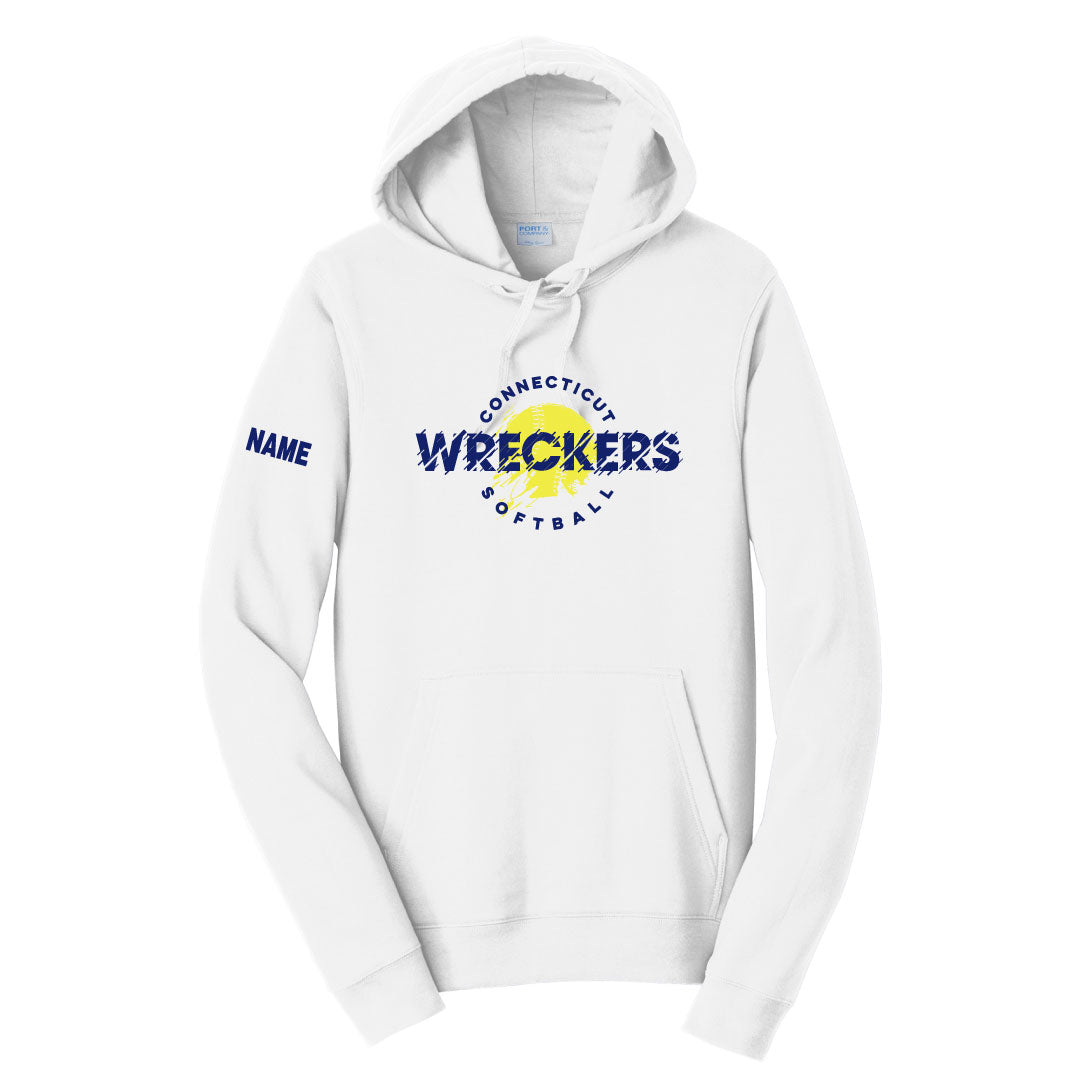 CT Wreckers Softball Hooded Sweatshirt Logowear CT Wreckers White Adult XS