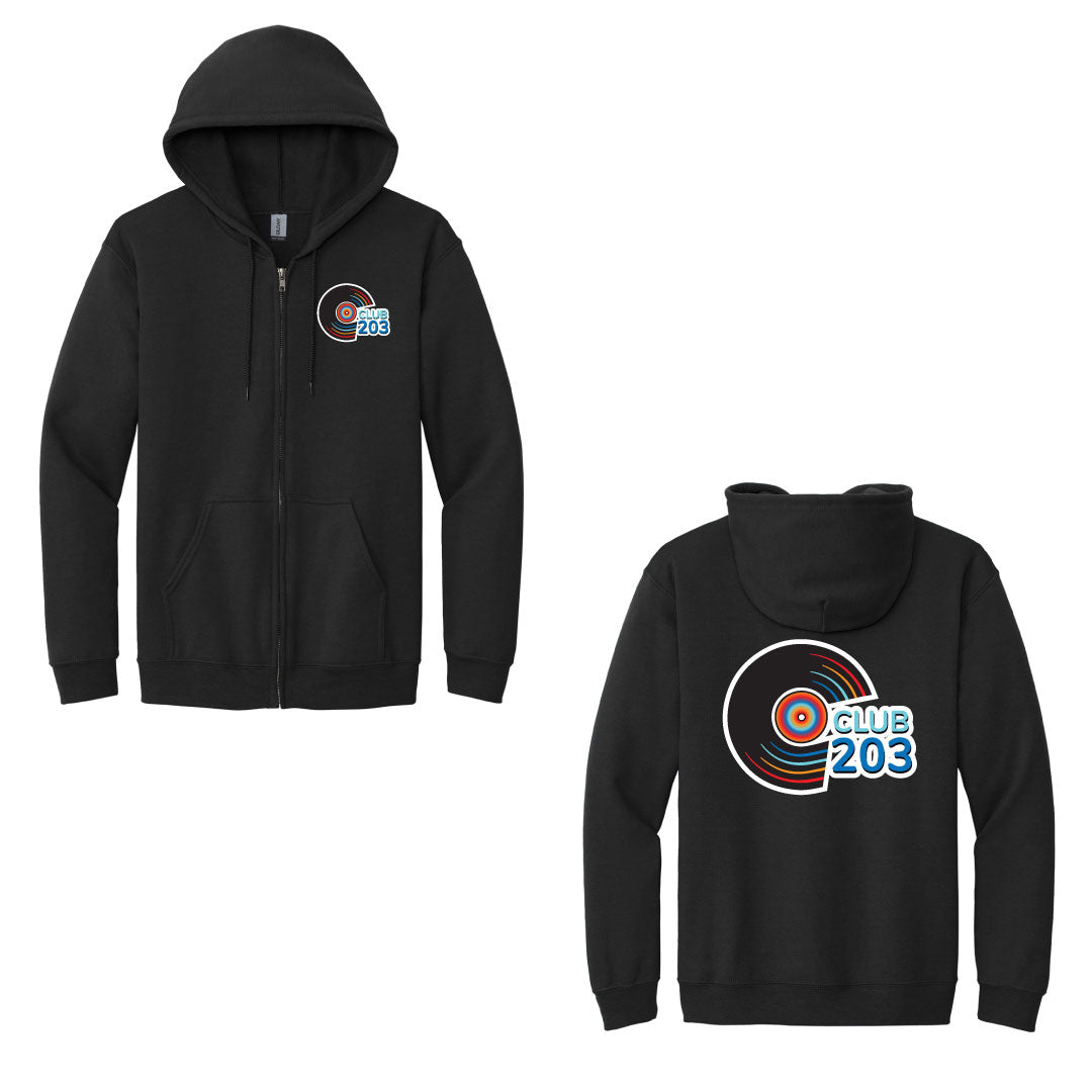CLUB203 Full Zip Hooded Sweatshirt Logowear Club 203 Black Adult S