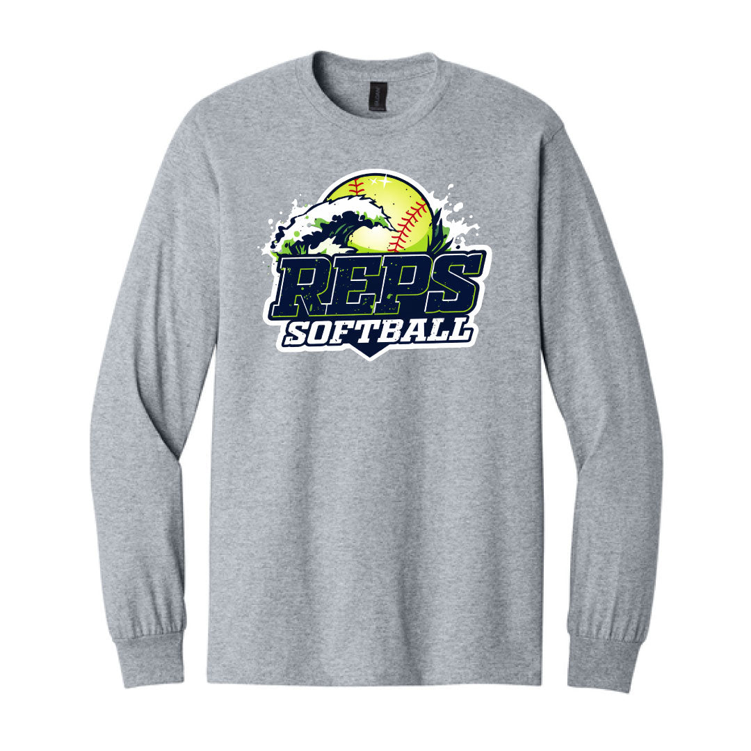 R.E.P.S. Cotton Long Sleeve Logowear R.E.P.S. Grey Adult S