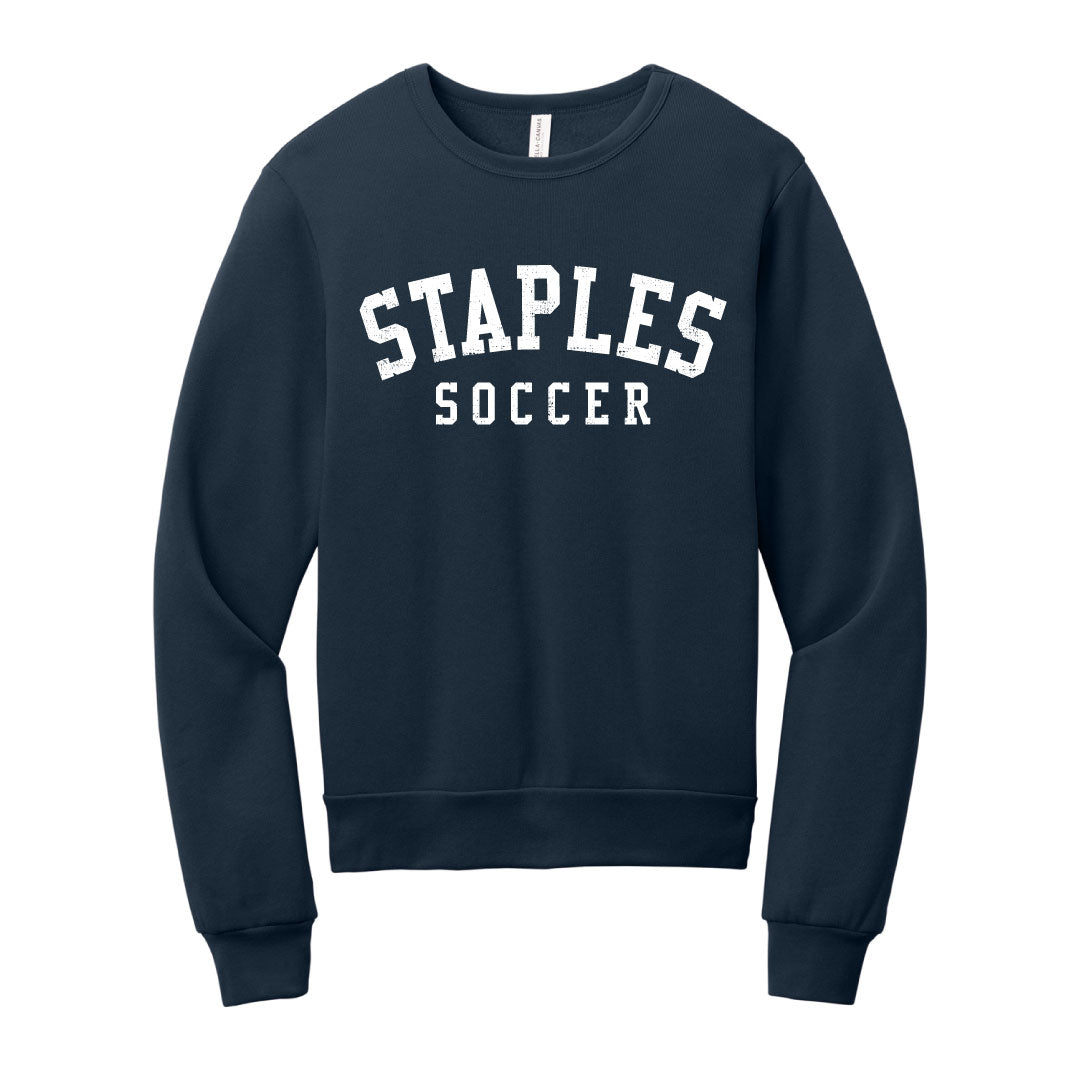 Staples Girls Soccer Fans Sponge Fleece Crewneck Sweatshirt Logowear Staples Girls Soccer Fanwear Navy Adult XS