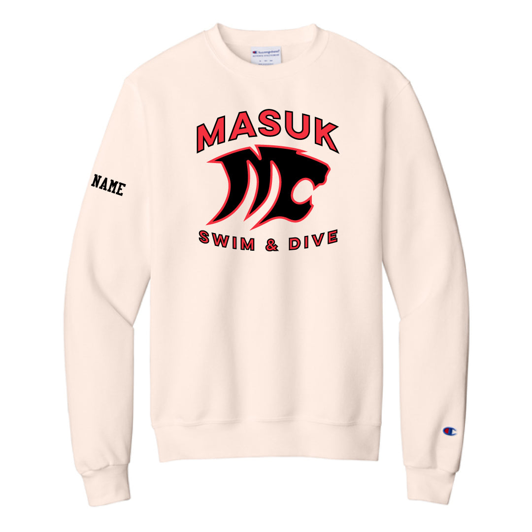 Masuk Girls Swim & Dive Champion Crewneck Sweatshirt Logowear Masuk Girls Swim & Dive Blush Adult S
