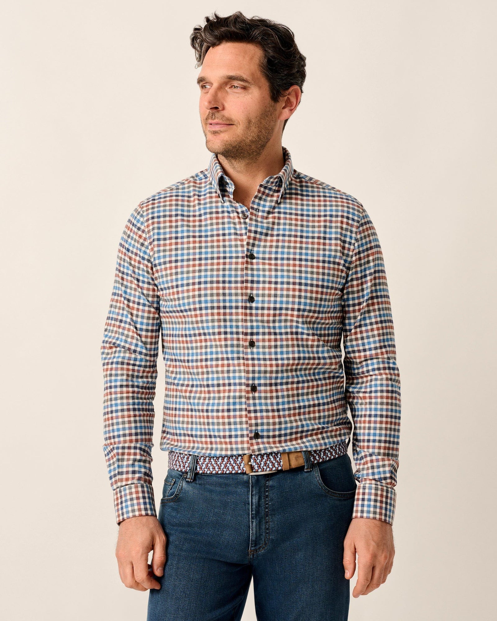 Johnnie-O Men's Krause Performance Flannel Button Down Shirt Apparel Johnnie-O Harvest Small