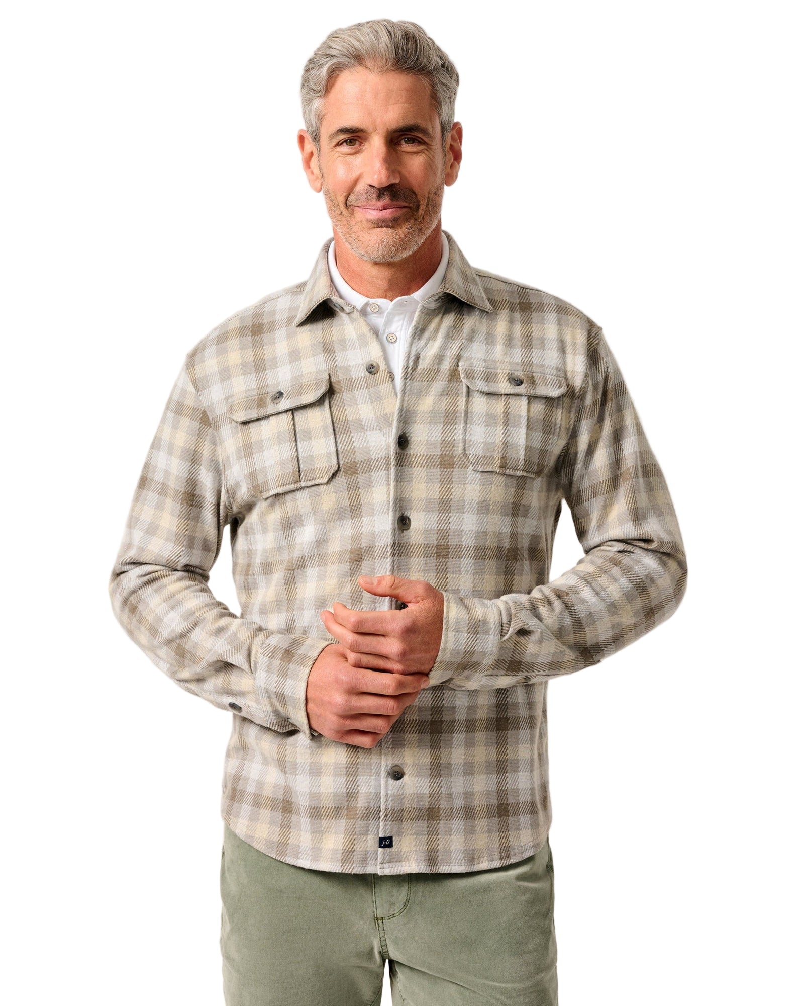 Johnnie-O Men's Marcelo Stretch Knit Flannel Lodge Shirt