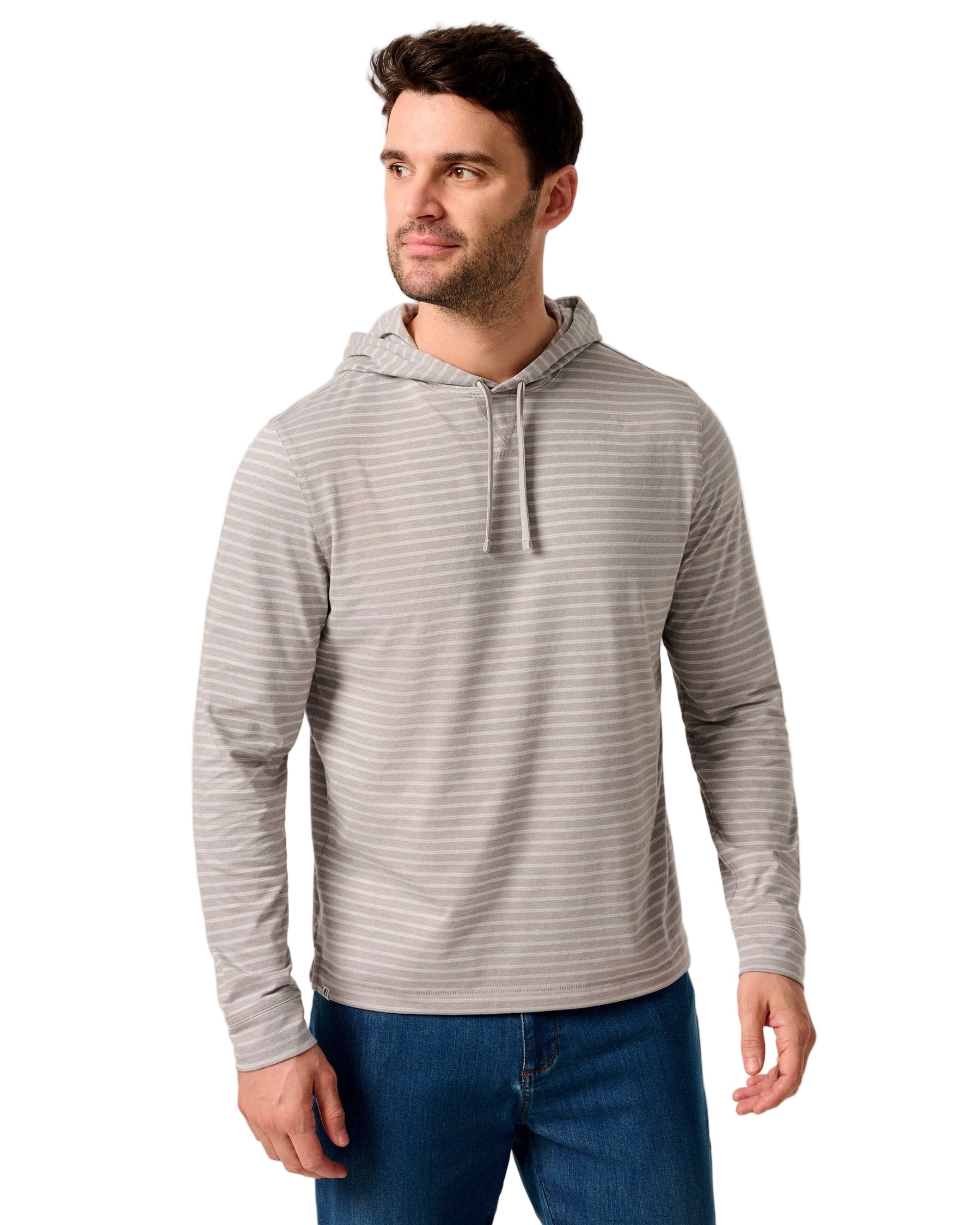 Johnnie-O Men's Wycliff Pullover Hoodie Apparel Johnnie-O Light Gray Small