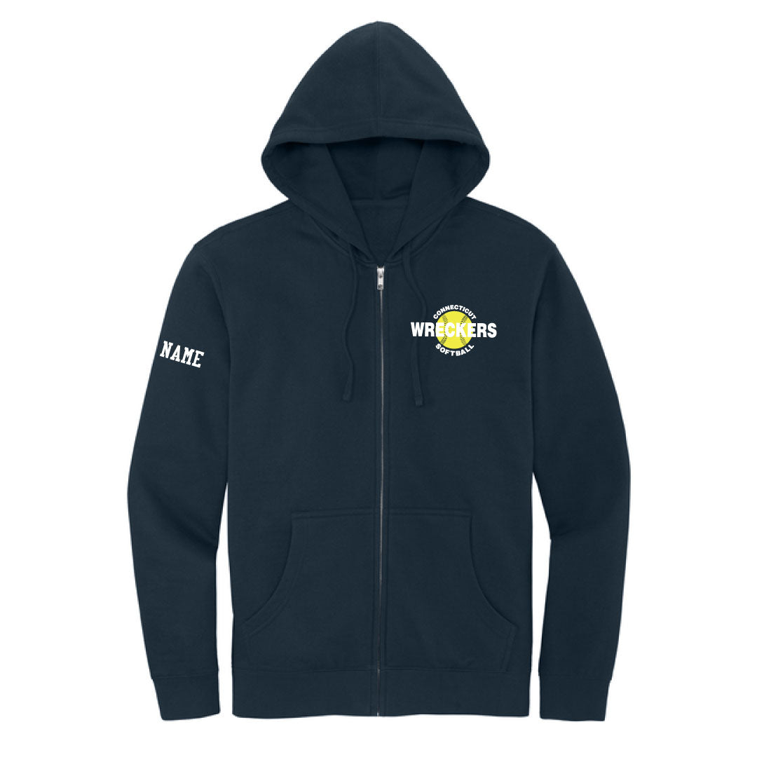 CT Wreckers Softball Hooded Full Zip Sweatshirt Logowear CT Wreckers Navy Adult XS