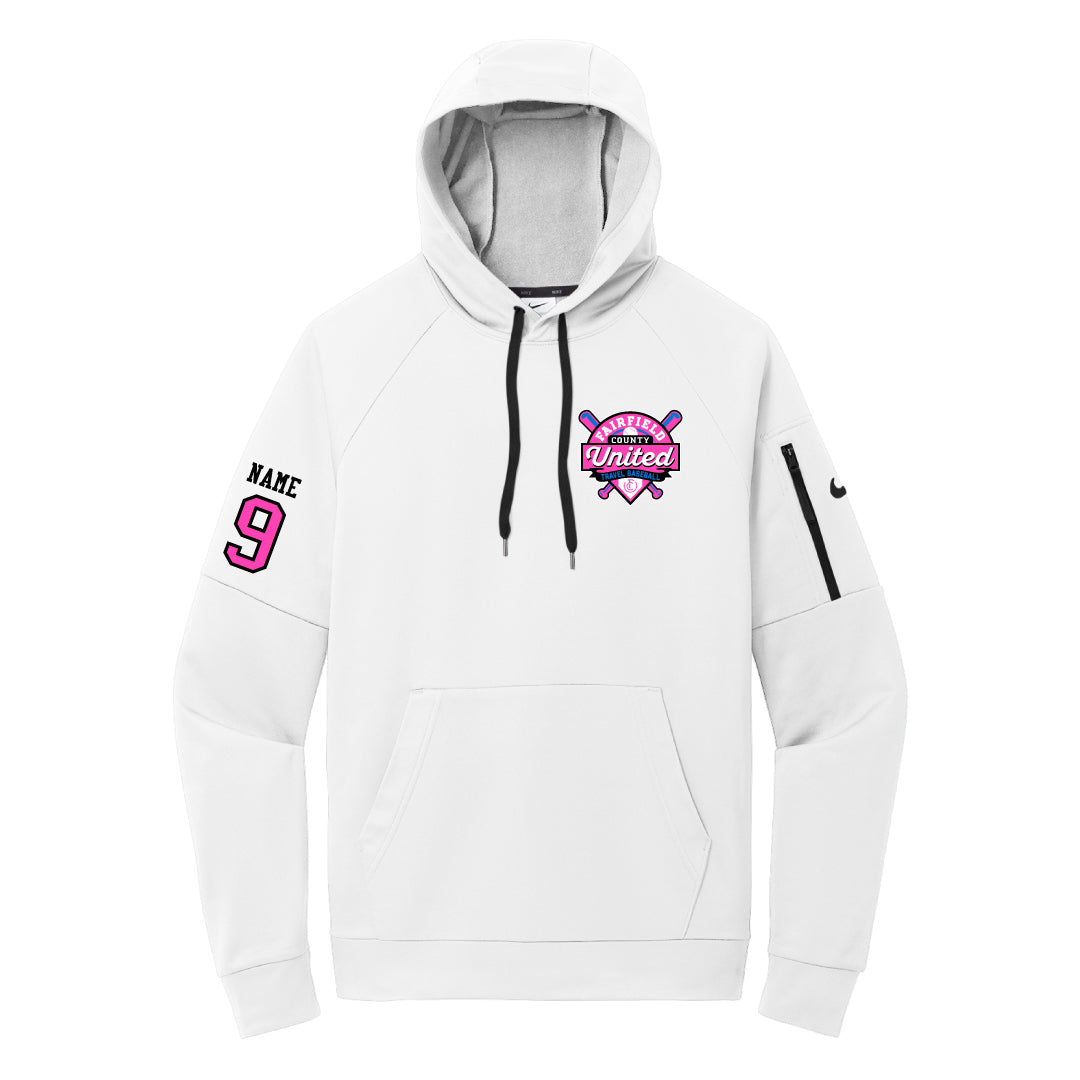 FCU Travel Baseball Nike Therma-FIT Pocket Pullover Fleece Hoodie Logowear FCU Travel Baseball White Adult XS