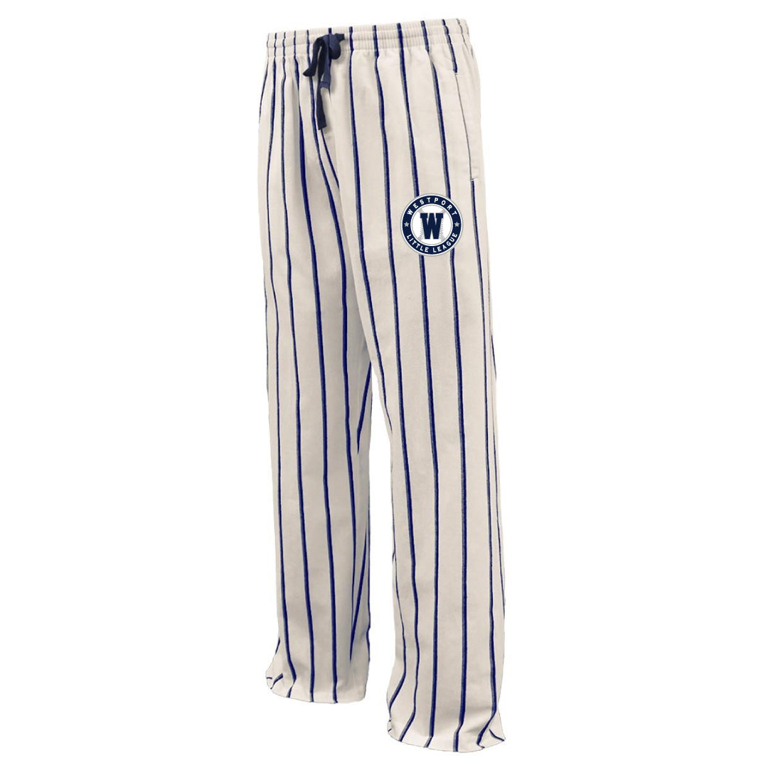 Westport LL Baseball Baseline Flannel Pant Logowear Westport Little League Baseball Cream/Navy Youth S