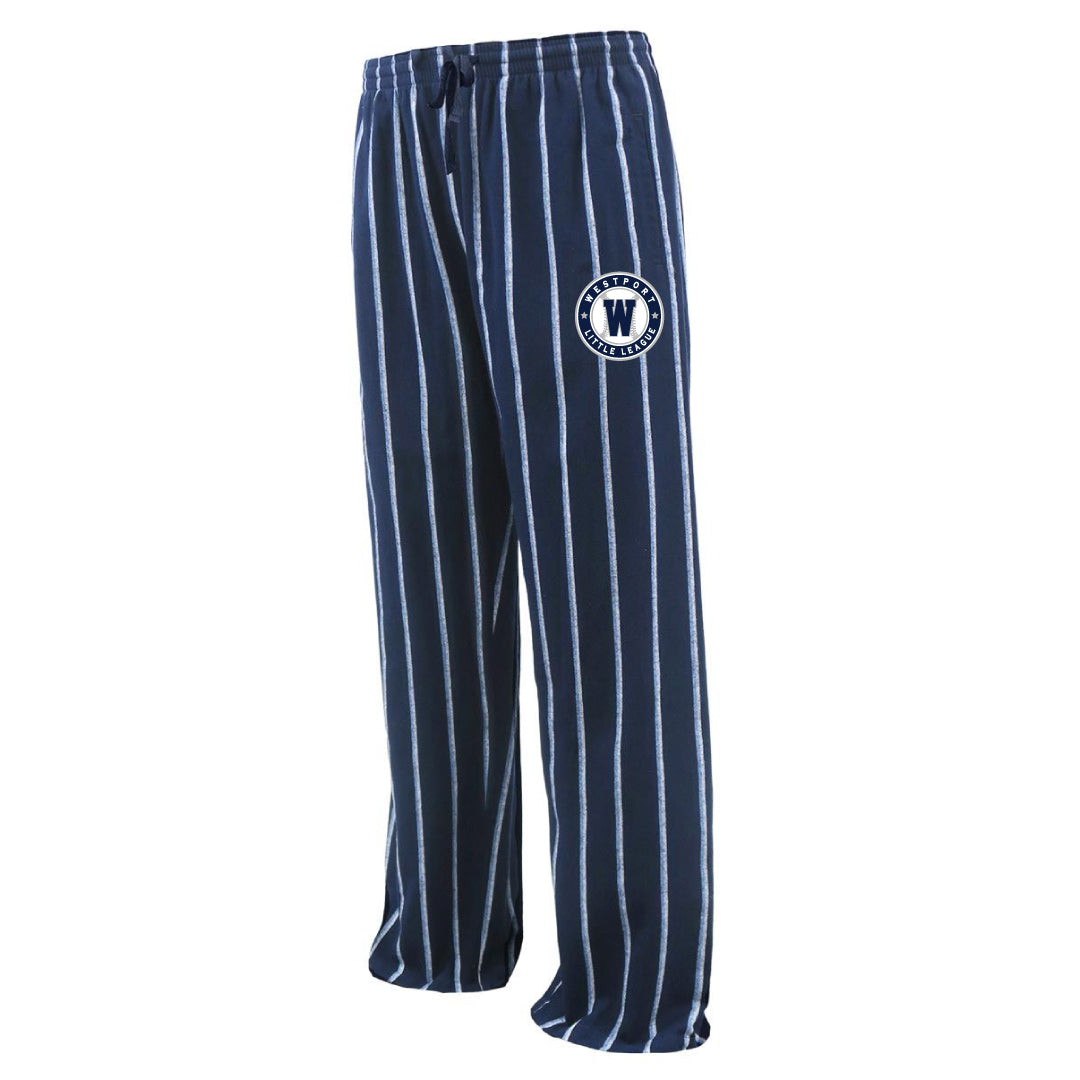 Westport LL Baseball Baseline Flannel Pant Logowear Westport Little League Baseball Navy/White Youth S
