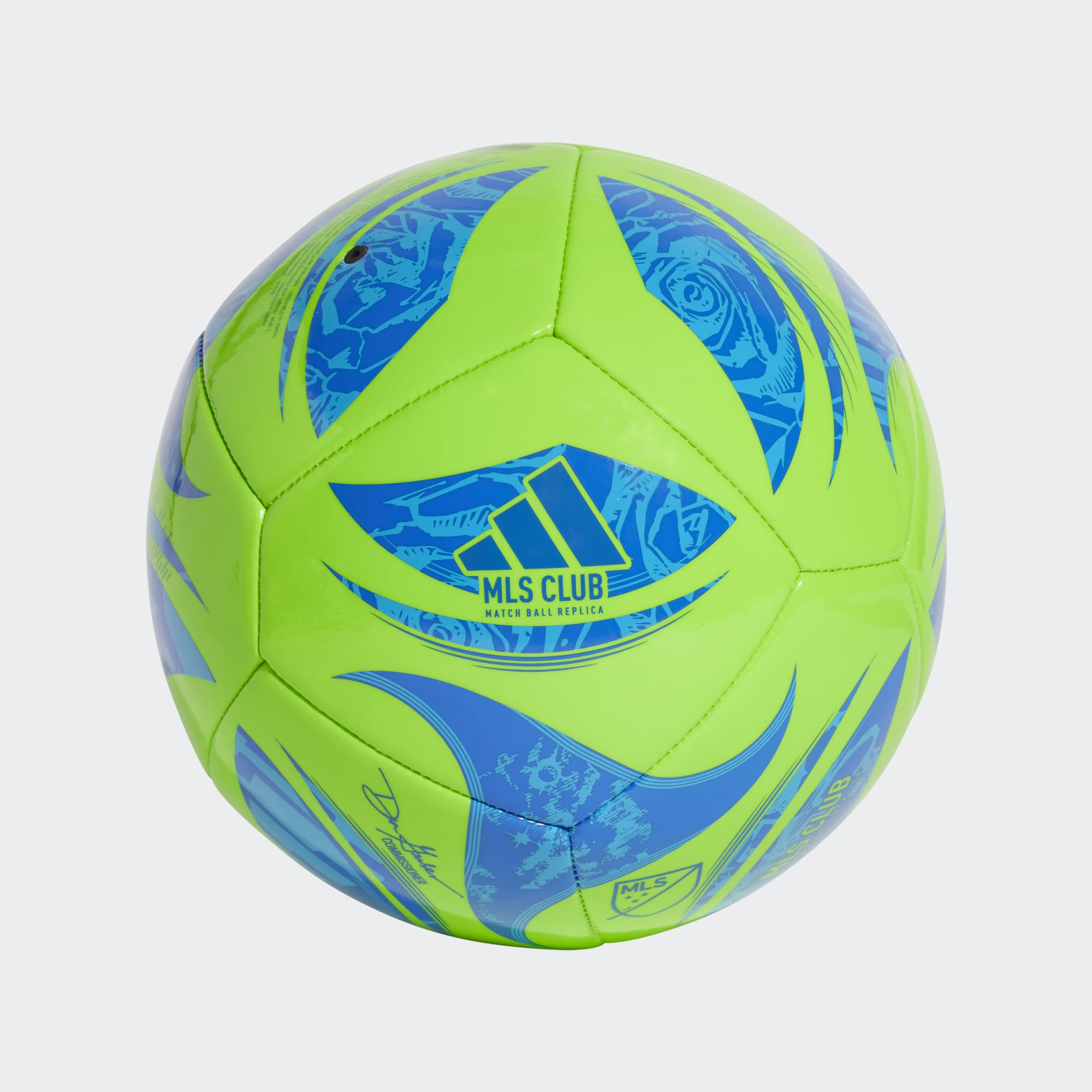 adidas MLS Club Soccer Ball Equipment Adidas Green/Glow Blue/Solar Blue-JH1306 3
