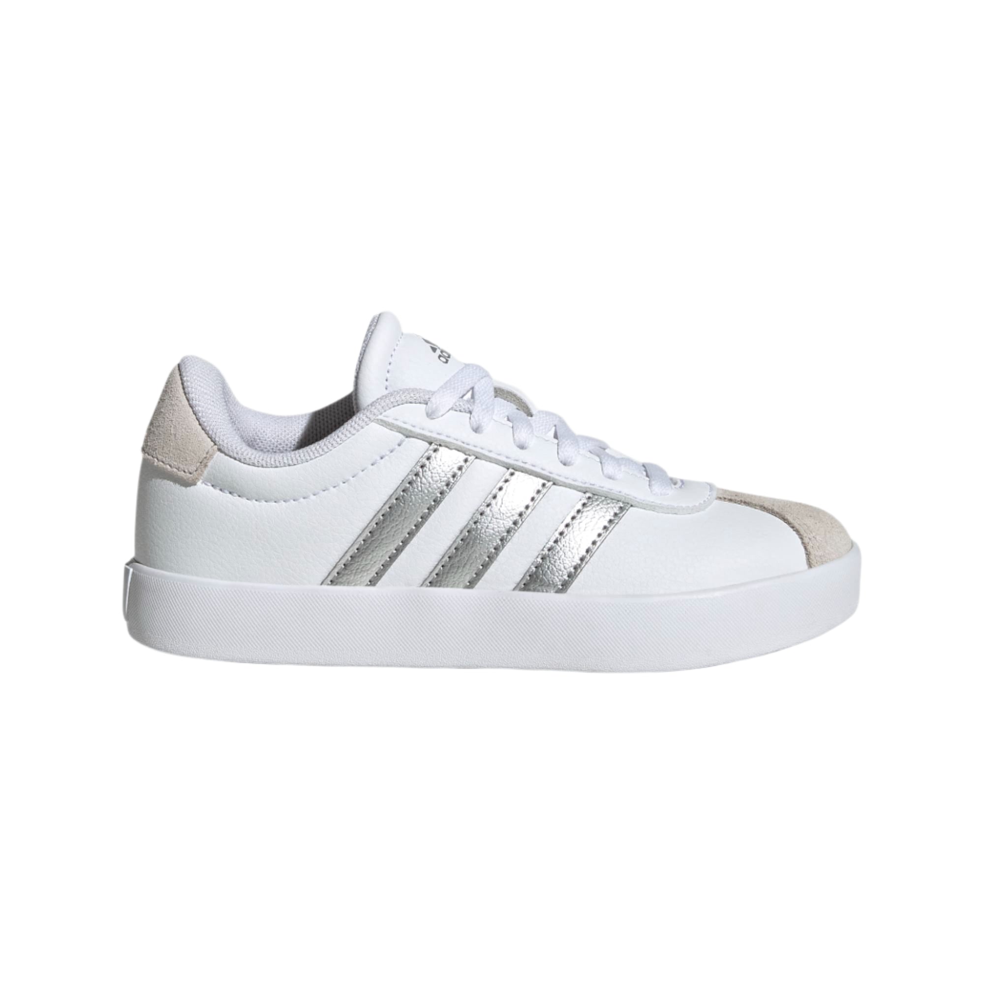 adidas Kids' VL Court 3.0 K Footwear Adidas Footwear White/Silver Metallic/Grey One-JS0876 12