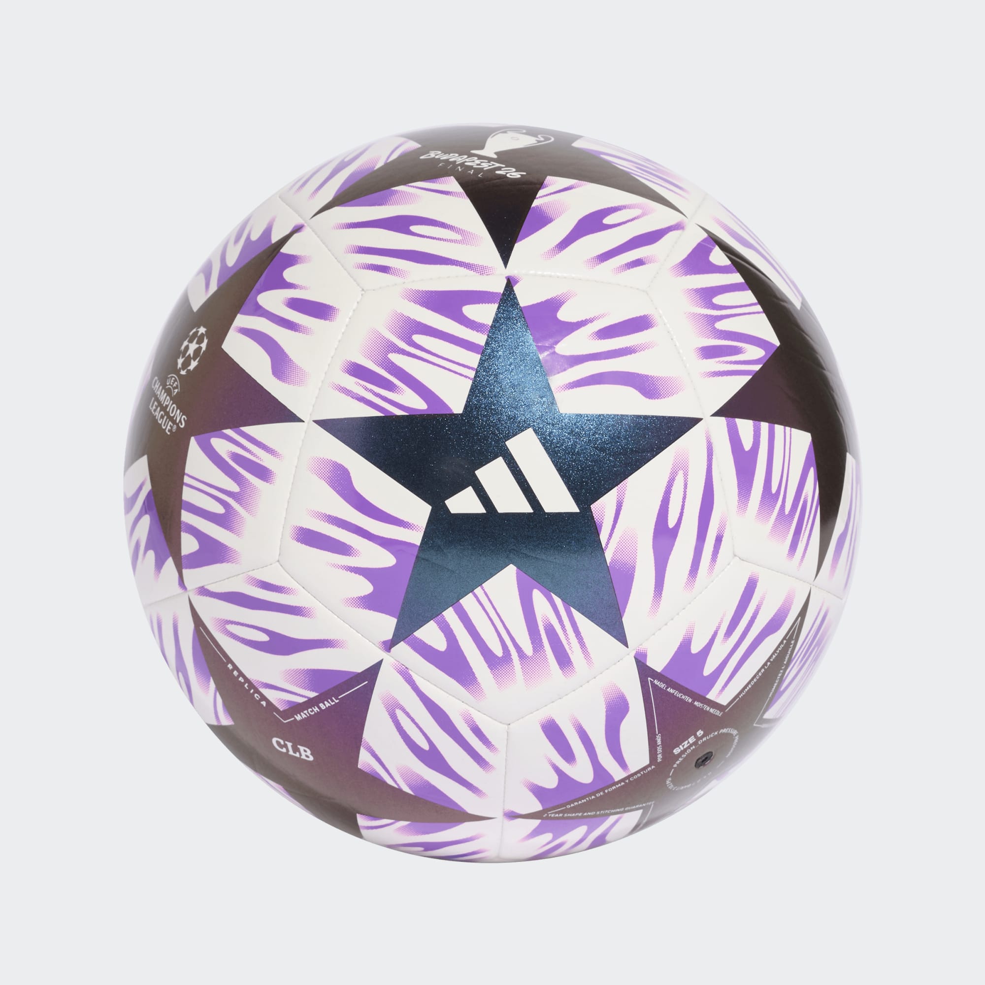 adidas UCL Club Soccer Ball Equipment Adidas White/Purple-JX9093 3