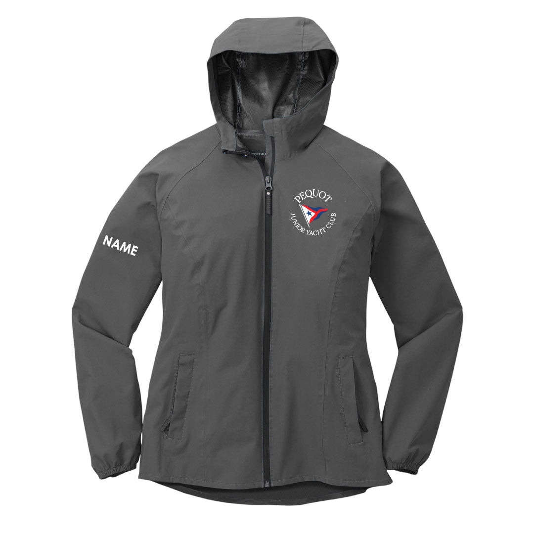 PYC Rain Jacket Logowear Pequot Yacht Club Graphite Ladies XS